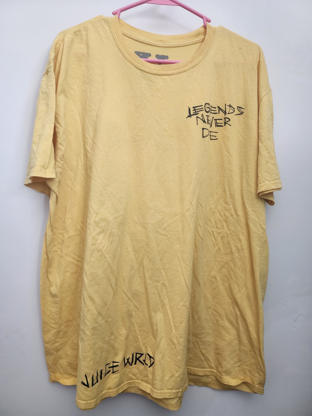 Yellow 'Legends Never Die' Graphic Short Sleeve Tee